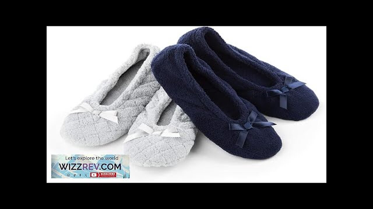 Isotoner Women's 2 Pack Mictroterry Ballerina Slipper with a Satin Bow Review