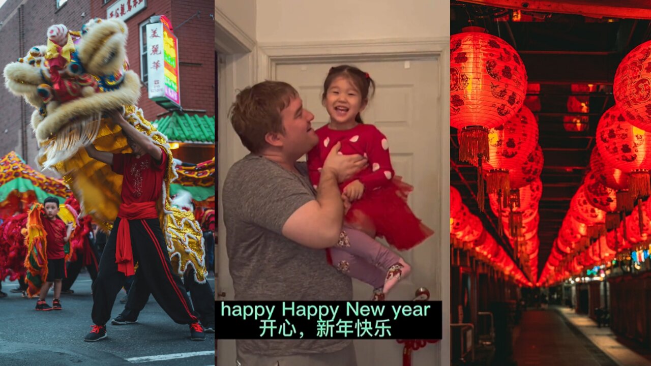 Festive Vibes Abroad: A Foreigner and His Chinese Wife Putting Up Spring Couplets. #HappyNewYear