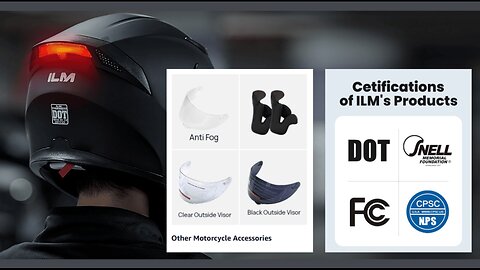 ILM Motorcycle Dual Visor Flip up Modular Full Face Helmet DOT 6 Colors