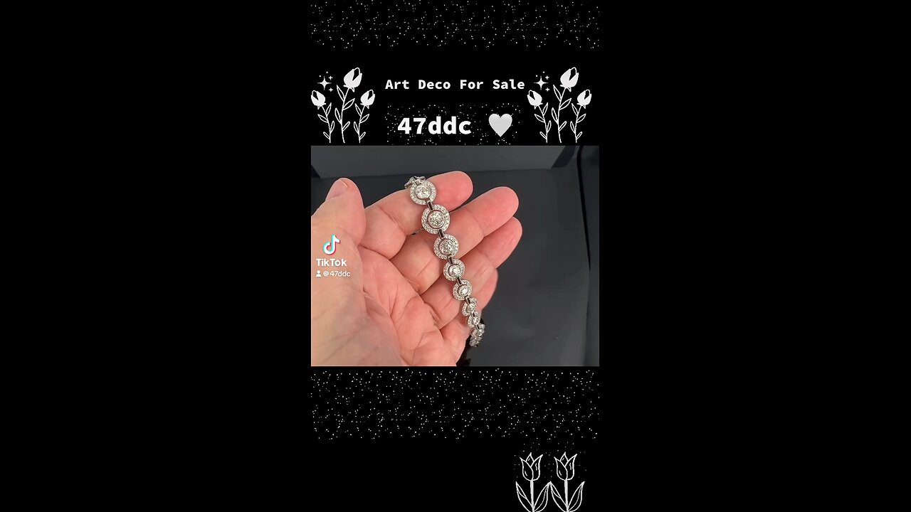 Rare Art Deco old mine cut & platinum bracelet