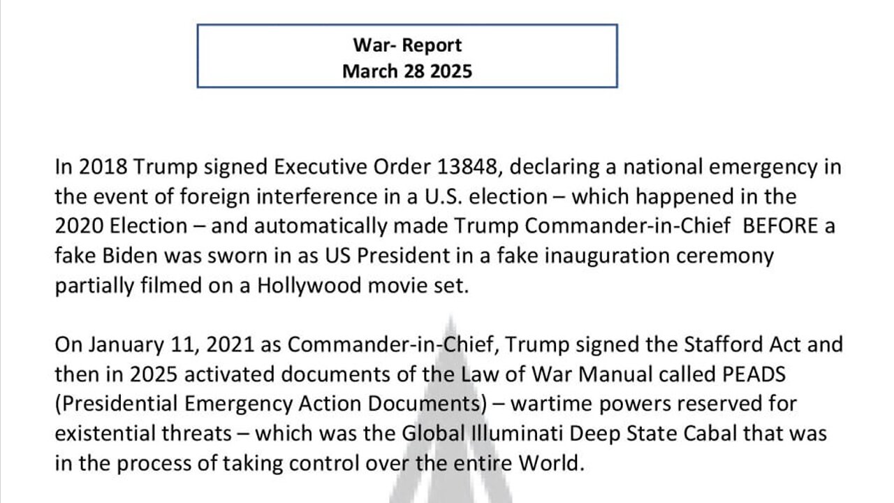 WAR REPORT - MARCH 28 2025 - THE FALL OF THE DEEP STATE
