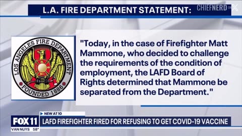 LA firefighter Matt Mammone was fired for not getting the COVID vaccine while
