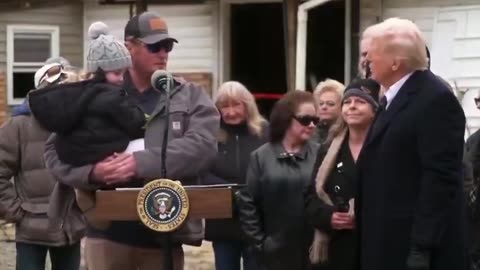 President Trump visits NC flood victims ignored by Biden, gives man the mic