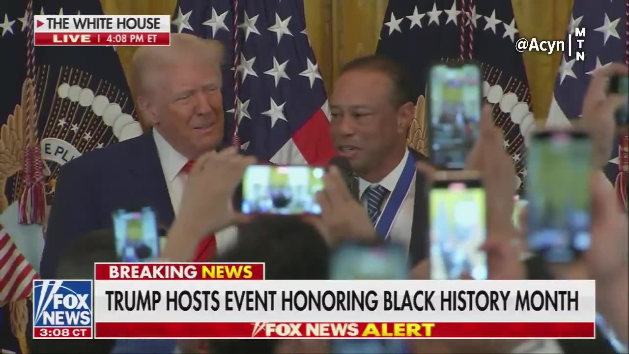 Tiger Woods: It’s an honor to be here with you Mr. President