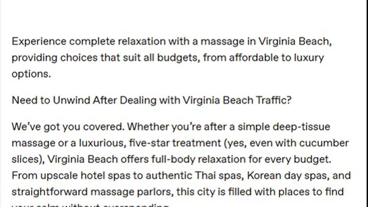 A Massage in Virginia Beach for Every Budget
