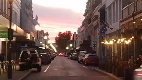 Beautiful sunset over High St, Fremantle