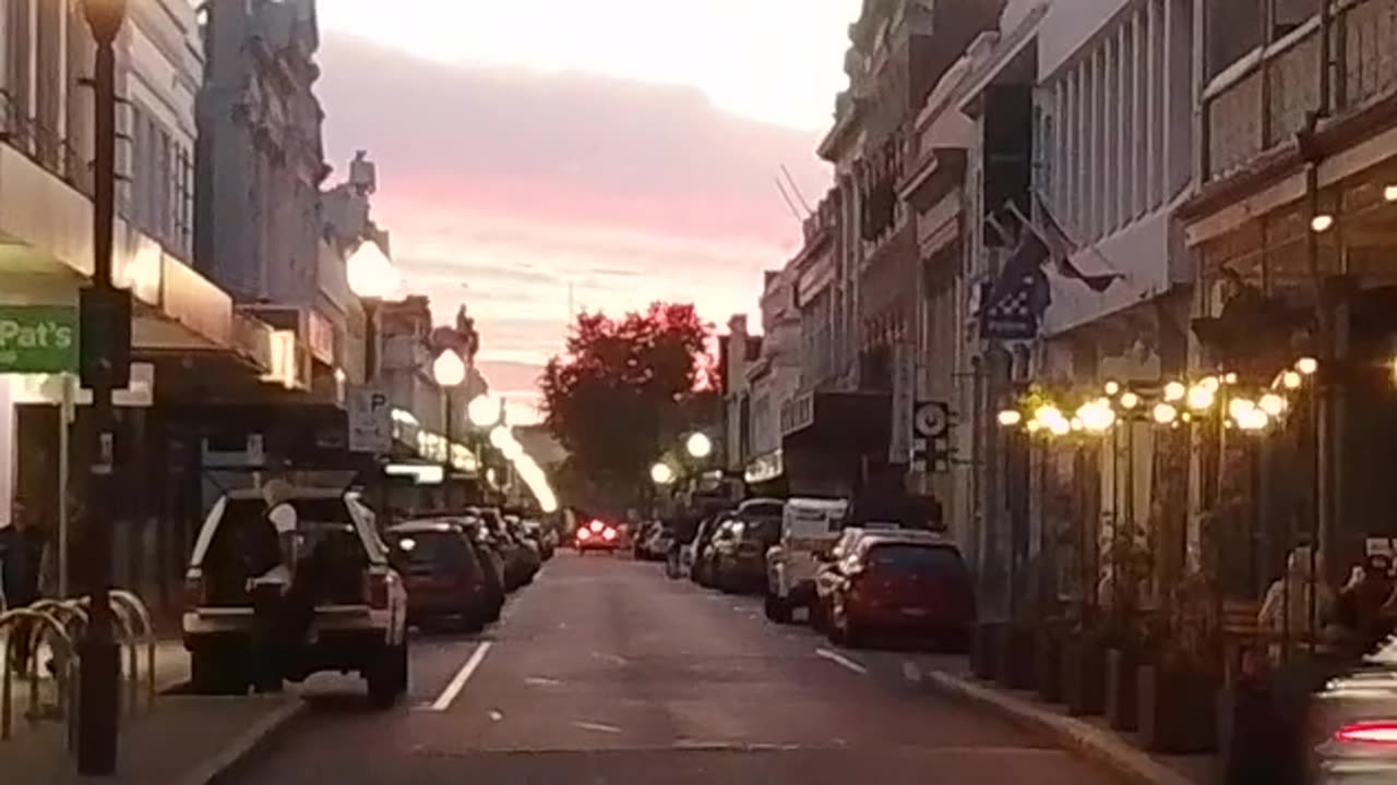 Beautiful sunset over High St, Fremantle