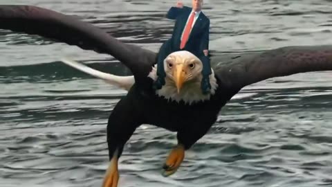 Trump riding on American Eagle