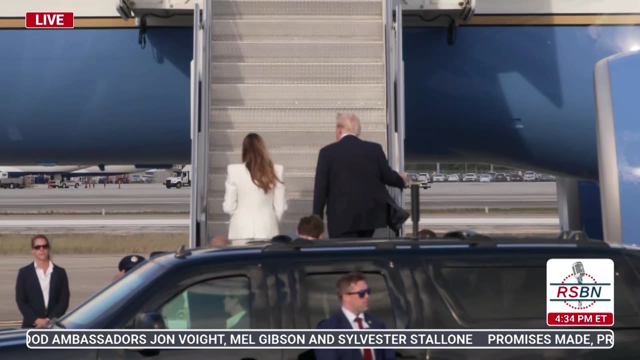 WATCH: President Trump and Family Board Flight to Washington, D.C., Before Inauguration - 1/18/25