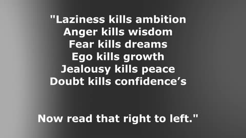 Laziness kills ambition…