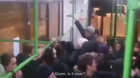 Jewish woman with blood curdling scream on bus yells Goyim you are all GoyimIm a Jewess.mp4