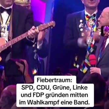 Fiebertraum: SPD, CDU, Grüne, Linke und FDP gründen mitten im Wahlkampf eine Band.
