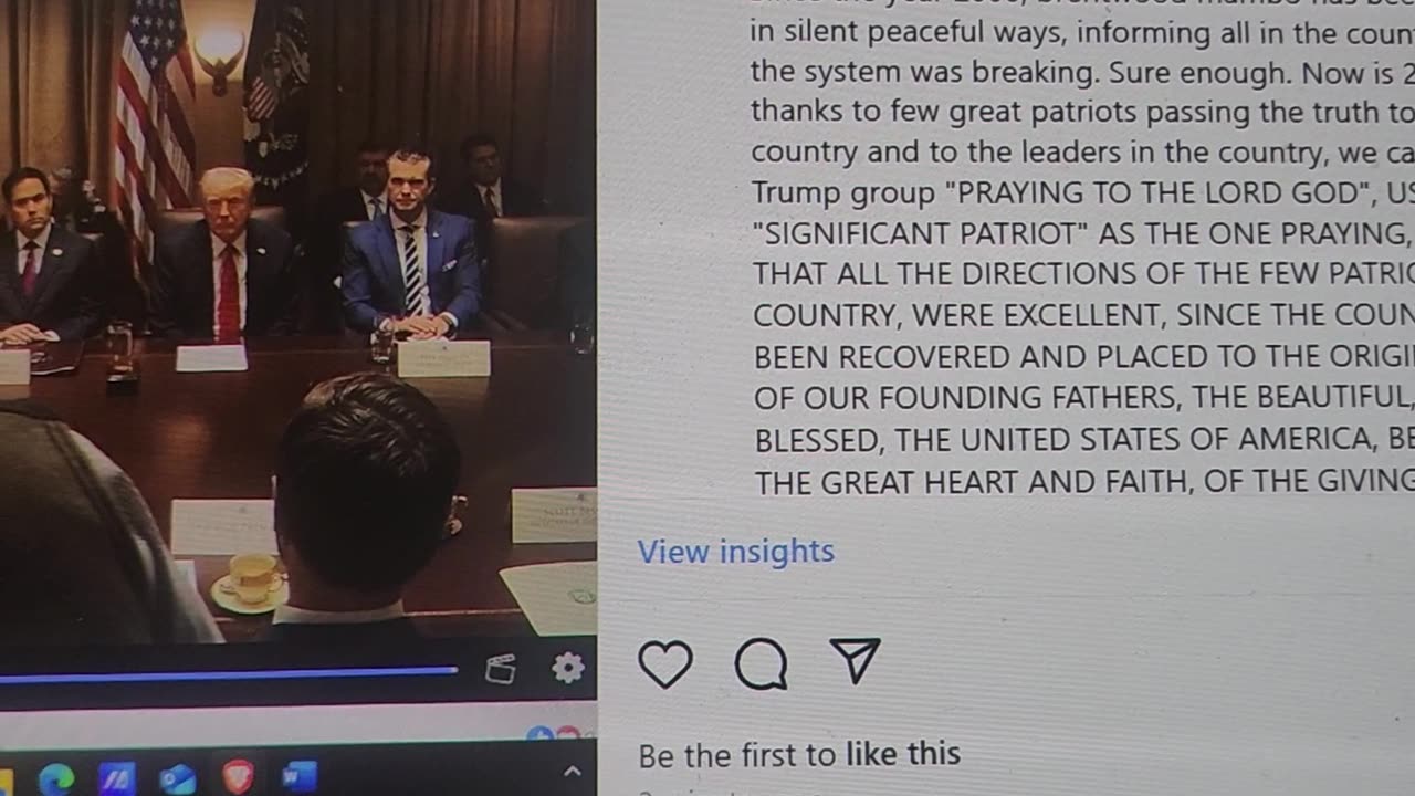 brentwood mambo comment at the "President Trump First Full Cabinet meeting".