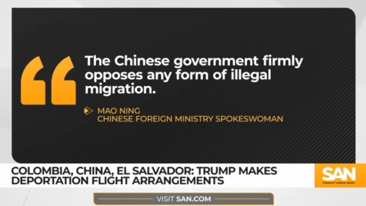 Colombia and China Accepting Citizens Deported by The New Trump Administration; Likewise EL Salvador