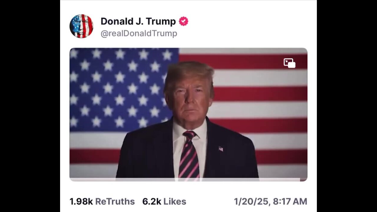 NEVER GIVE UP- 45- 47th PRESIDENT DONALD TRUMP- TRUTH SOCIAL 1 20 2025