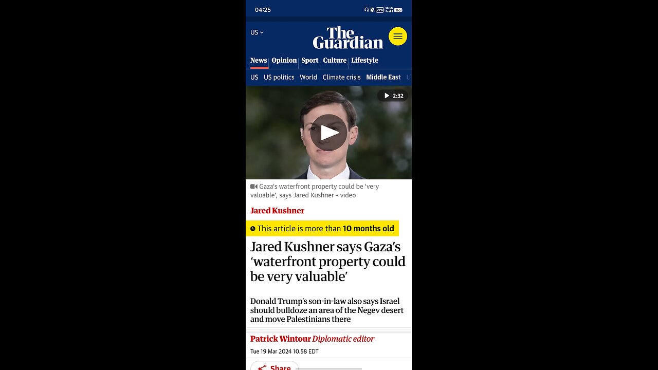 Jared Kushner bragged about"Egypt would accept Palestinians"ONE YEAR ago