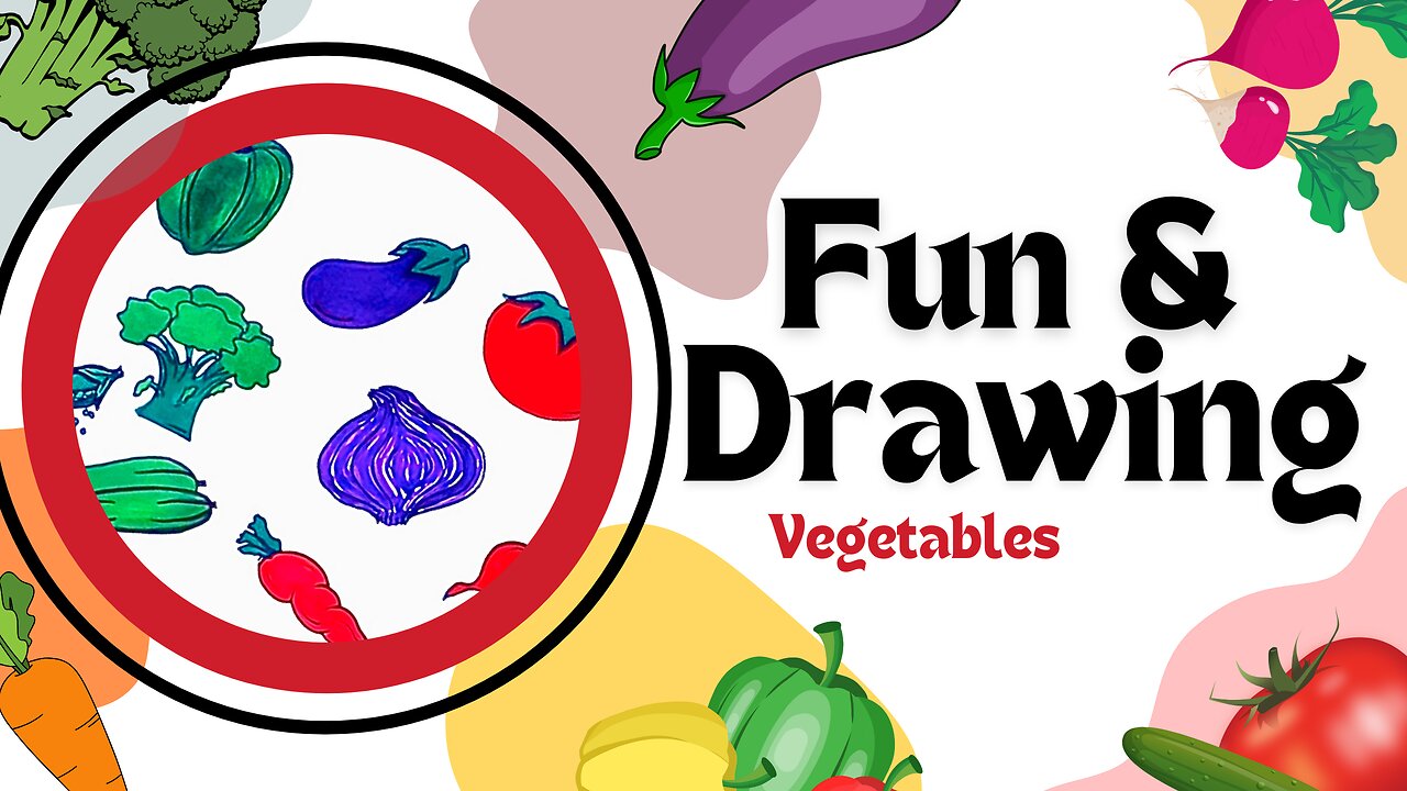 How to draw vegetables🍆🍅🍋🥕