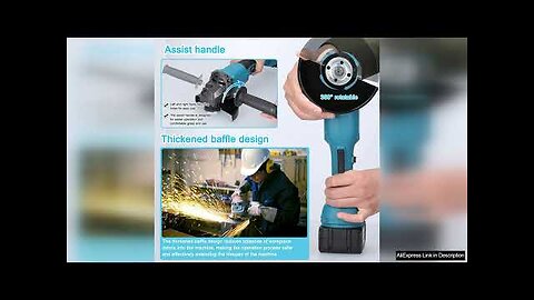 21V 125mm M14 Brushless Angle Grinder Grinding Tool Cutting Machine Power Tool Review