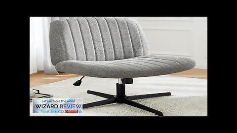 DUMOS Cross Legged Office Chair Armless Wide Desk Chair No Wheels Modern Review