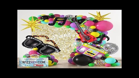 JOGAMS 80s 90s Party Decorations 165Pcs Balloons with Retro Inflatable Guitar Microphone Review