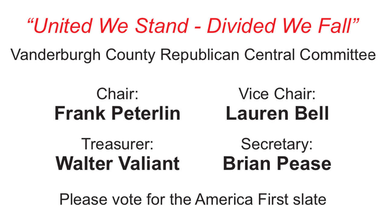 VANDERBURGH REPUBLICAN REORGANIZATION 2025