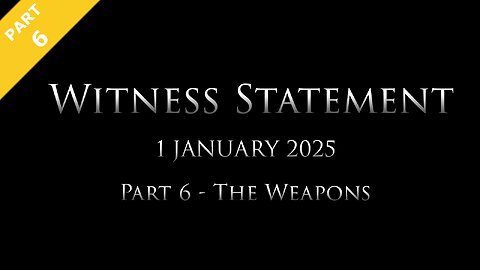 Witness Statement: Part 6 of 9 - The Weapons