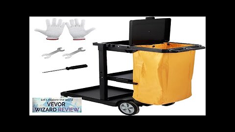 VEVOR Cleaning Cart 3-Shelf Commercial Janitorial Cart 200 lbs Capacity Plastic Review