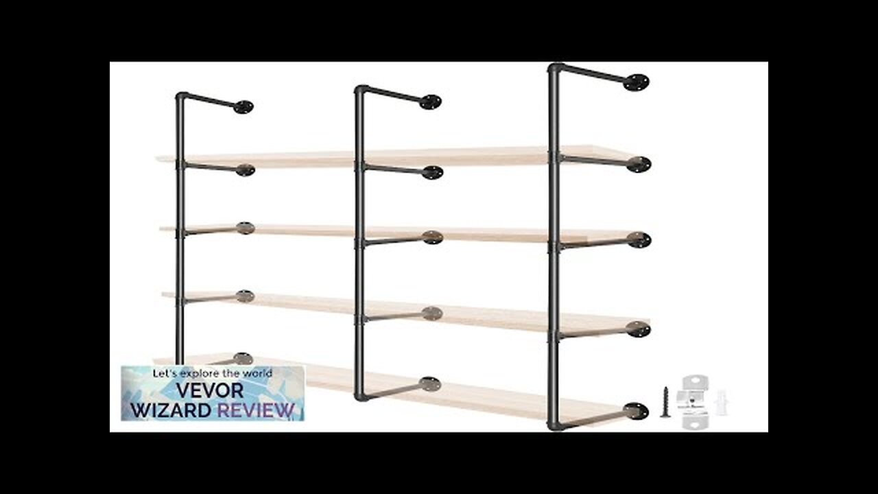 VEVOR Industrial Pipe Shelves 4-Tier Wall Mount Iron Pipe Shelves 3 PCS Review