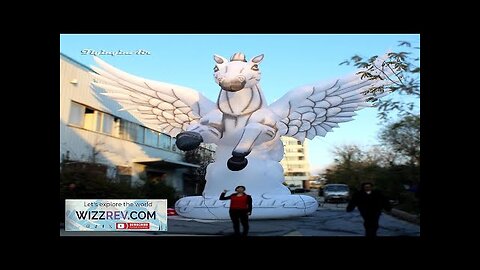 Outdoor Large White Inflatable Flying Horse Statue Replica Balloon Parade Peformance Animal Review