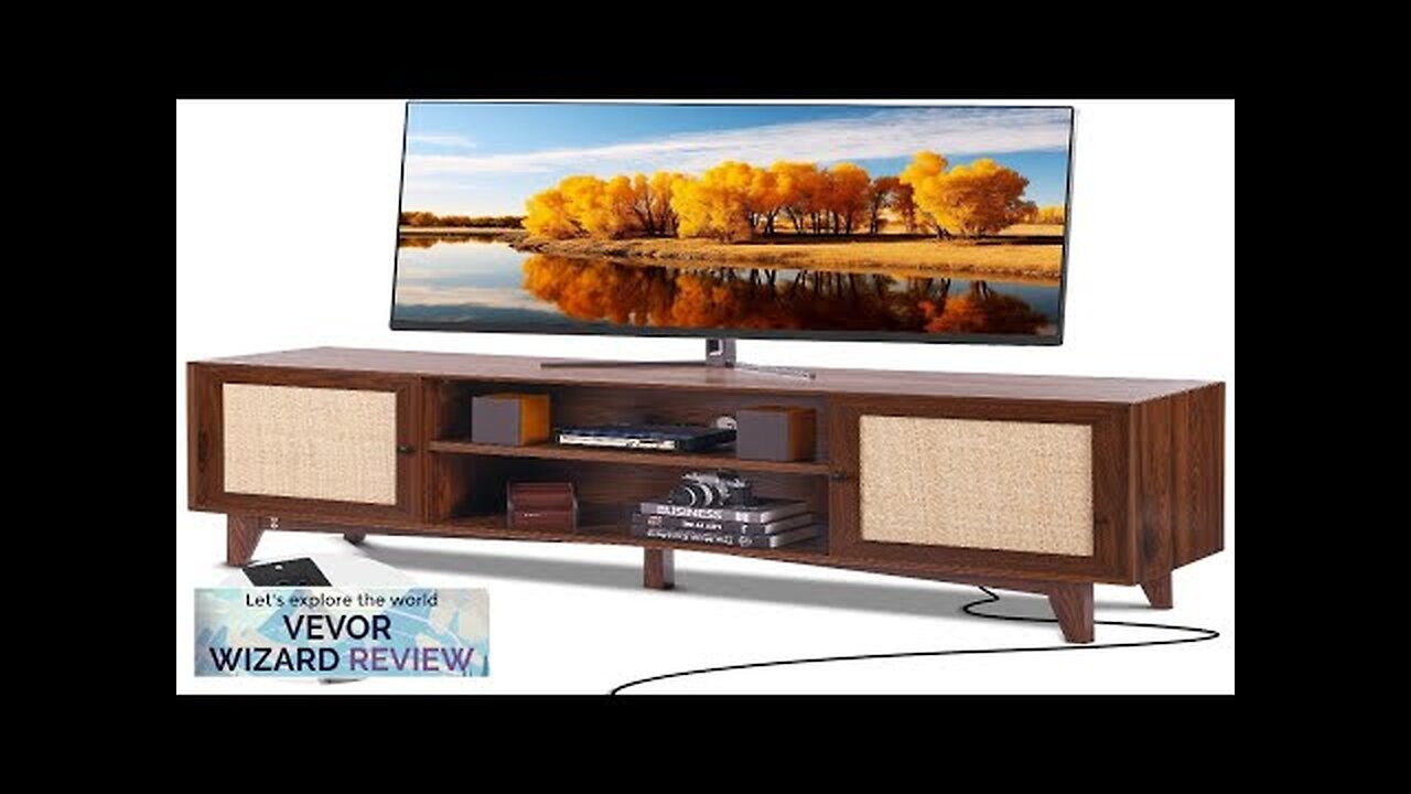 VEVOR Rattan TV Stand for 75in TV Boho TV Stand with Rattan Review