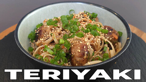 TERIYAKI TURKEY MEATBALLS with NOODLES