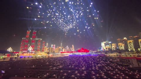 Drone exhibition in China to celebrate Chinese New Year.