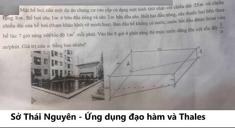 Mặt bể bơi của một dự án chung cư cao cấp có dạng một hình chữ nhật với chiều dài 25m