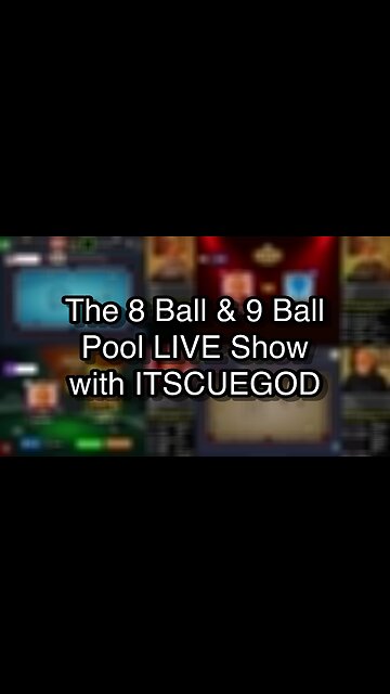 The 8 Ball & 9 Ball Pool LIVE Show with ITSCUEGOD