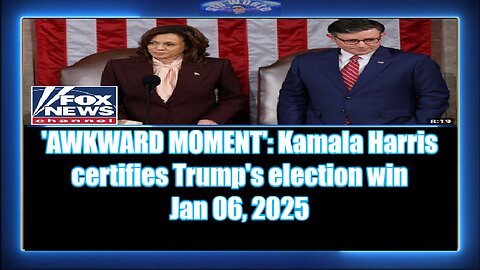 'AWKWARD MOMENT' Kamala Harris certifies Trump's election win