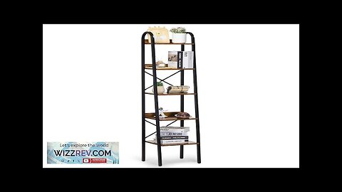 Metal Bookshelf Rustic Bookshelf 5-Tier for Living room Bedroom & Office Review