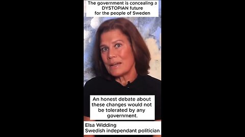 Elsa Widding - The government is concealing a DYSTOPIAN future for the people of Sweden