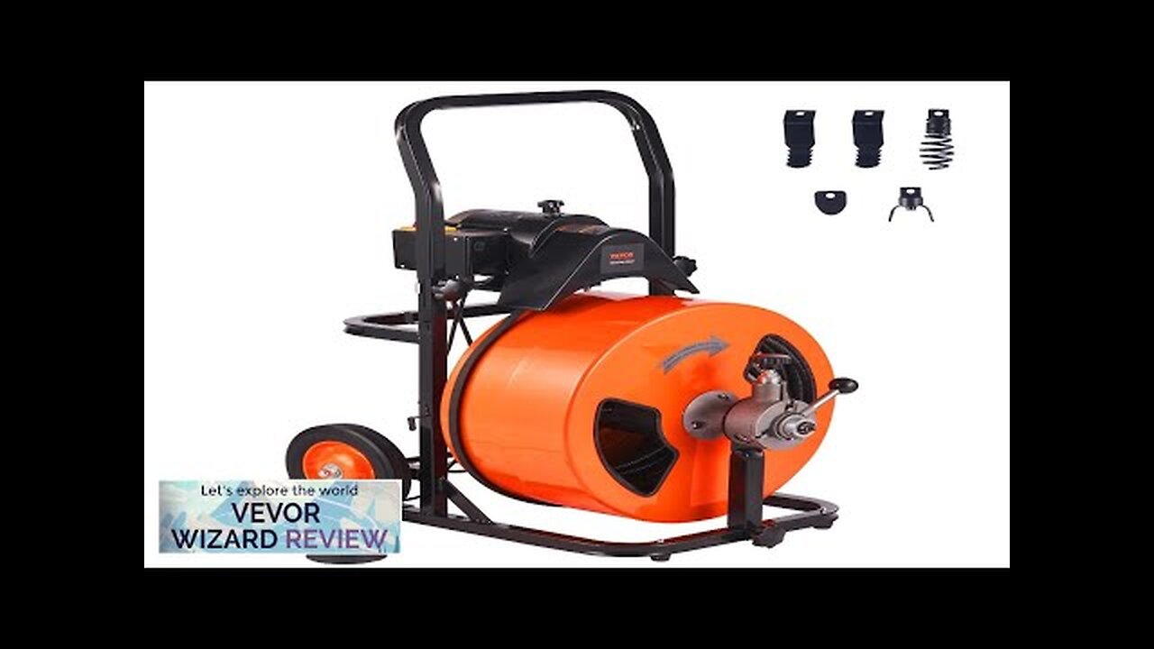 VEVOR Drain Cleaning Machine 100FT x 3/4 Inch Sewer Snake Machine Auto Review