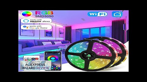 LED Strip Light WIFI Bluetooth Control 5050 RGB Led Lights Flexible Ribbon Review