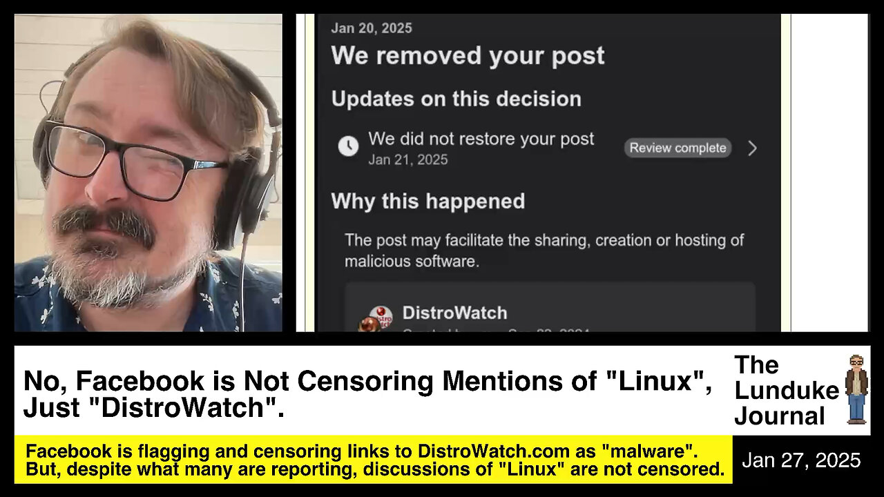 No, Facebook is Not Censoring "Linux", Only "DistroWatch".
