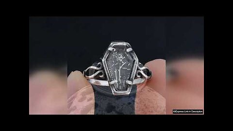 Gothic Dropshipping 2024 New Fashion Coffin Ring With Flower And Glass Review