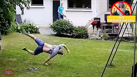 Backyard Swing Fail: When Gravity Wins! [No Commentary]