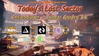 Destiny 2: 2-25-25 Exodus Garden 2A is the Lost Sector. Arc-Strand Surge.