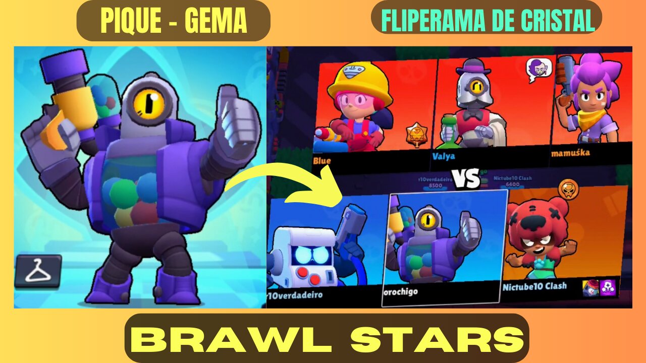 Pique - Gema Flipera de Cristal com o Personagem Rico #Part 02, Brawl Stars, Gameplay.