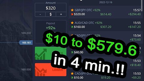 $10 to almost $600 in under 4 min.