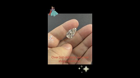 Over 5ct old mine cut pear shape diamond GIA