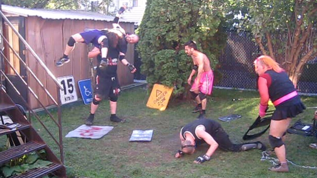 6-Man Tag Match - Dawning & Miniak VS FTW & Swede Savard - CHW Backyard Wrestling