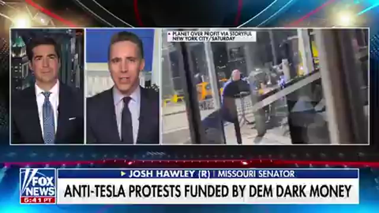 Jesse Watters - FOLLOW THE MONEY: Attacks against @Tesla got even worse over the weekend as protesters bum-rushed a dealership in Manhattan this weekend. Where’s the money coming from that’s making these “spontaneous” protests possible? The left