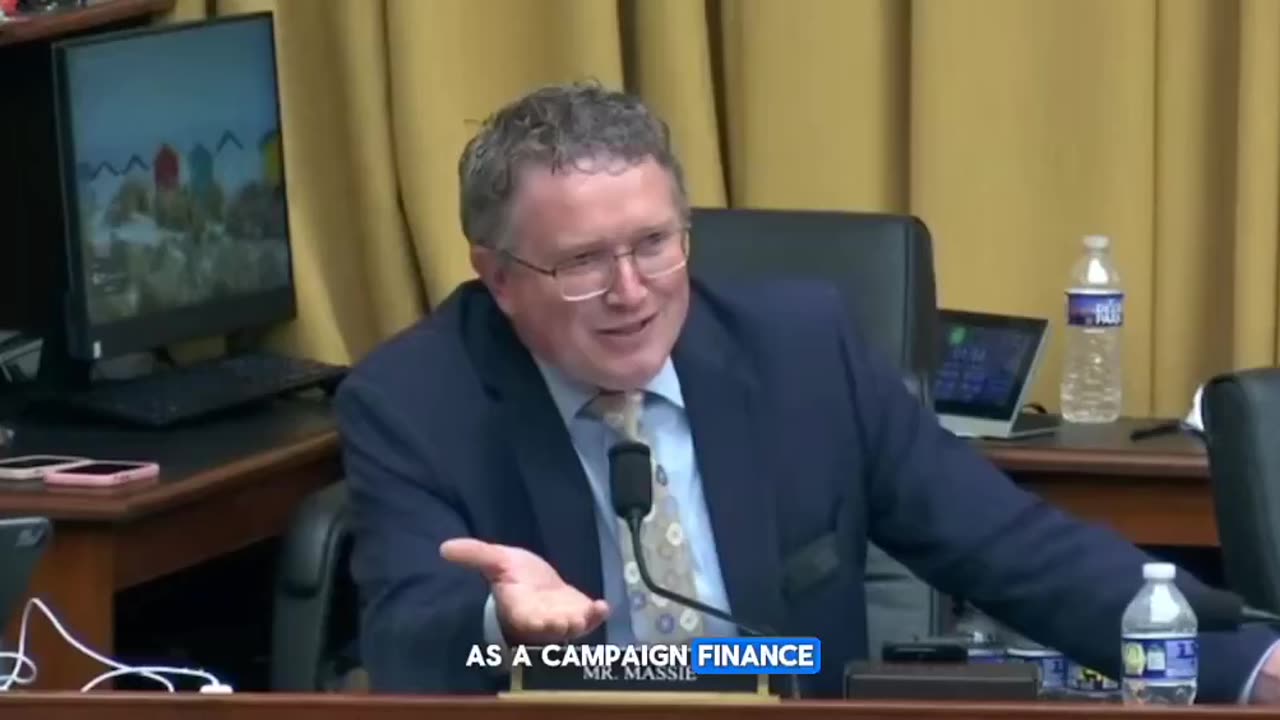 Thomas Massie - on the 17 million taxpayers dollars paid as hush money for sex charges.