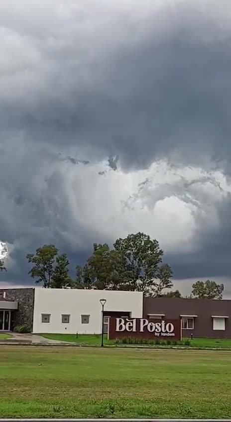 Unusual clouds appeared in the sky over Argentina's La Pampa province after the hailstorm